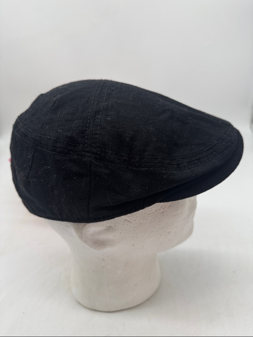 Black Flat Cap with Subtle Texture